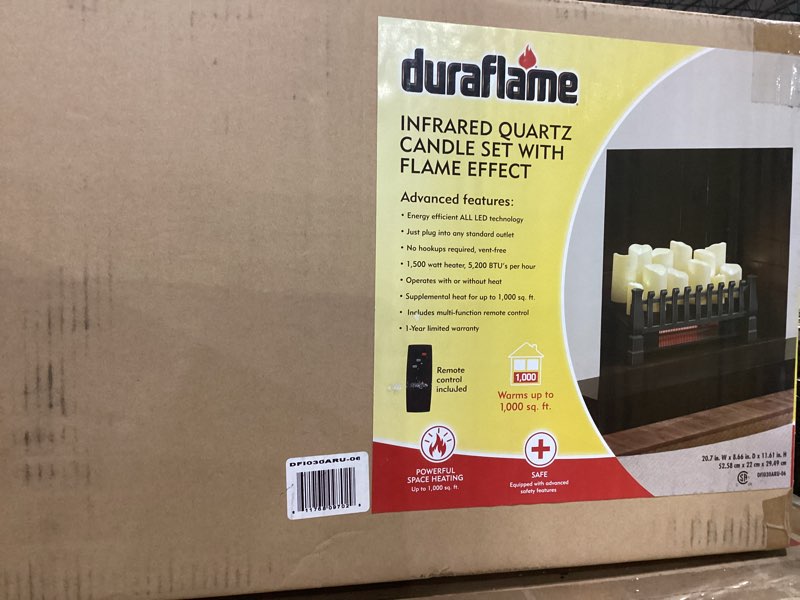 Condition photo showing New/Like New for duraflame 1500 watt 5200 btu electric infrared heat candle logset room space heater, black