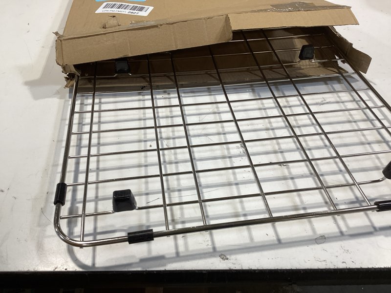 Condition photo showing Good Condition for similar to serene valley sink protector grid 26-1/16\" x 14-1/16\", centered drain with corner radius 3-1/2\", 304 stainless steel material nlw2614c