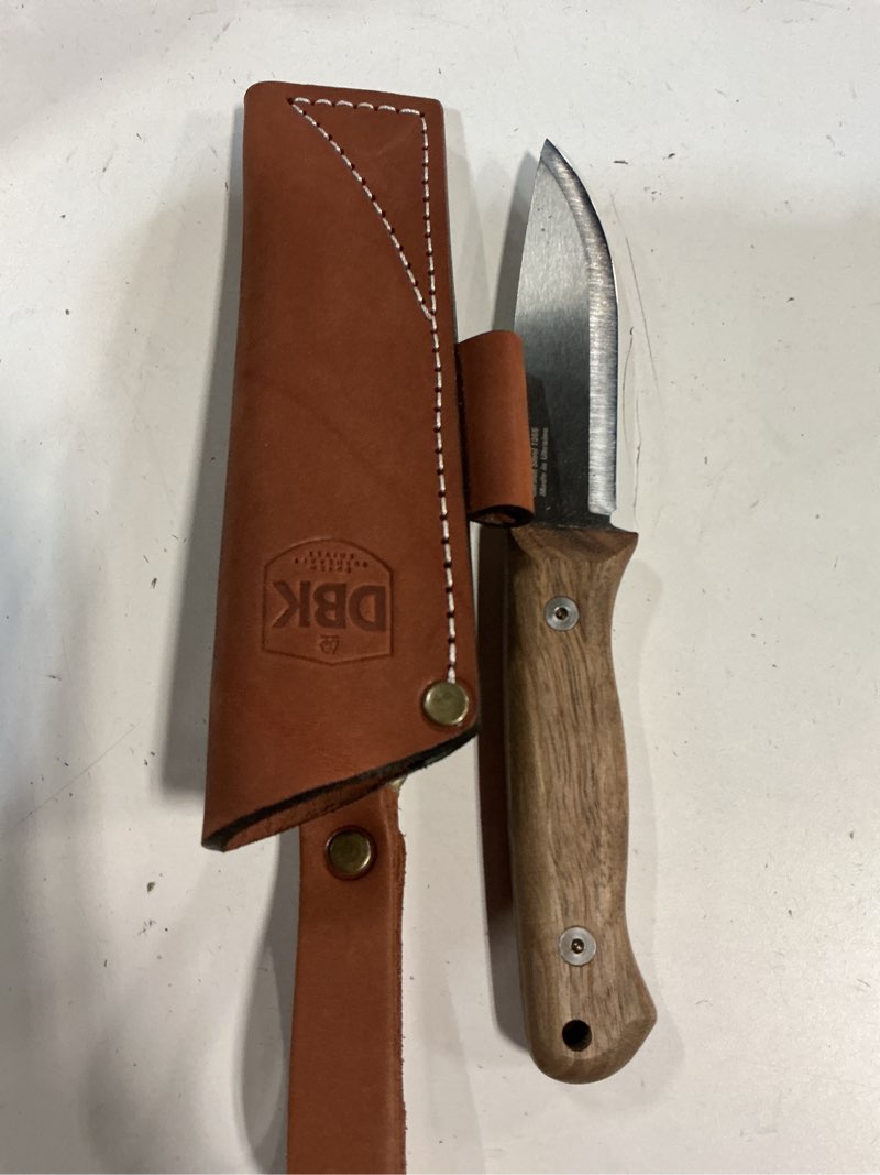 Condition photo showing New/Like New for BPS Knives Bushmate 2.0 Designed by DBK - Bushcraft Knife - Fixed-Blade Carbon Steel Knife with Leather Sheath & Firestarter - Outdoor Full Tang Knife - Camping Survival Knives