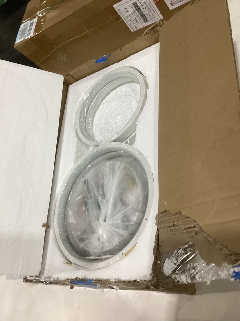 Condition photo showing New/Like New for modern led flush mount ceiling light - 55w dimmable ceiling light fixture, 5rings ceiling lamp for living room,bedroom,dining room,office (black)