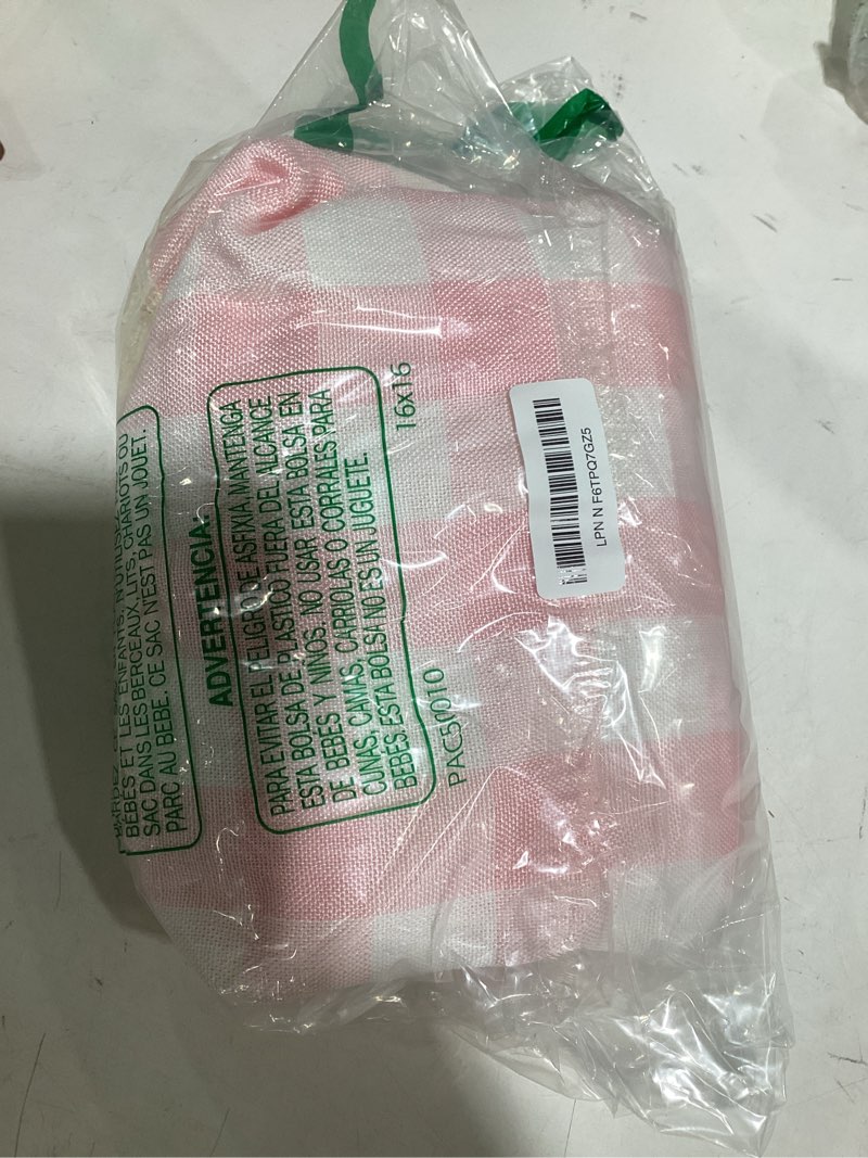 Condition photo showing Good Condition for checkered tablecloth rectangle cotton linen gingham table cloth with tassel washable wrinkle free heavy duty buffalo plaid table cover for dining/party/picnic (pink, 55" x 55" (square)) pink 55" x 55" (rectangular)
