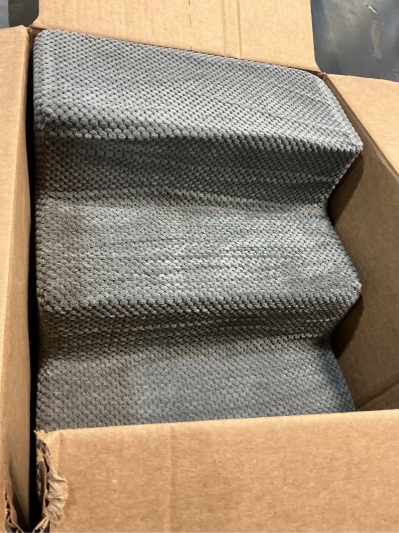 Condition photo showing Good Condition for Dog Stairs for Small Dogs, 3-Step Non-Slip Pet Stairs for Couch Sofa and Chair, Dog Bed Stairs for Puppy, Older Cat,Grey,13.6" H Grey 3 13.6"H