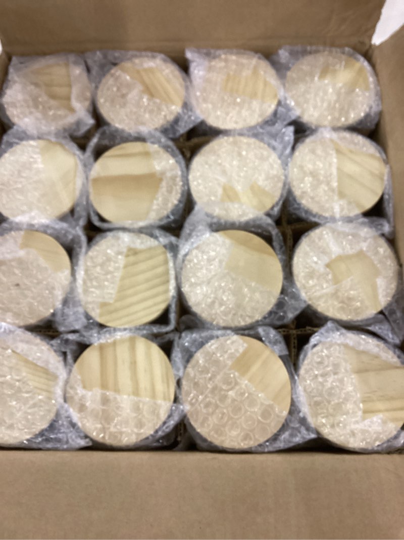 SHOWIN Thick Candle Jars for Making Candles 16 Pcs, 4 OZ Empty Jars with Wood Lids for Candle Making