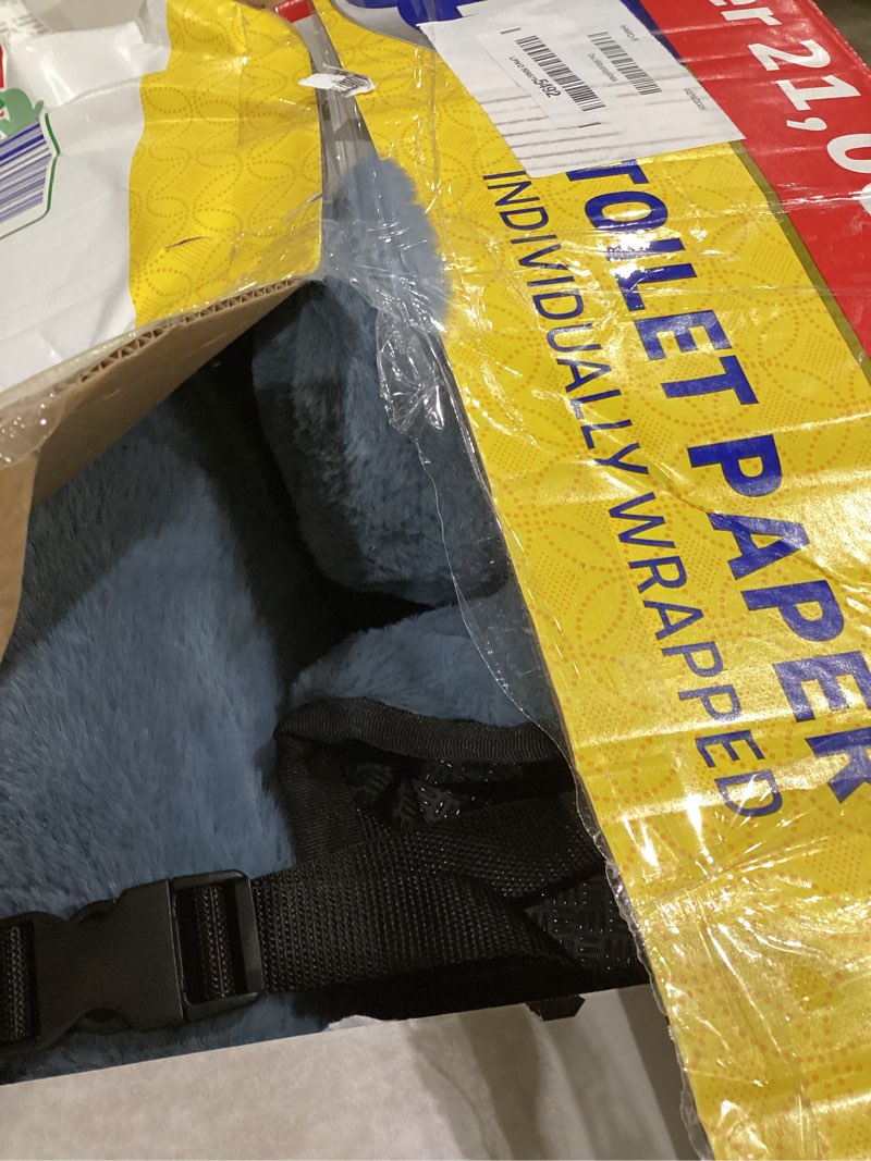 Condition photo showing Good Condition for veehoo orthopedic elevated dog bed with fluffy plush bolster cushion, indoor raised dog beds for large dogs, soft pet sofa cot with removable washable mat, no-slip feet, 42 x 30 inches, haze blue haze blue 42.0"l x 30.0"w x 7.0"th