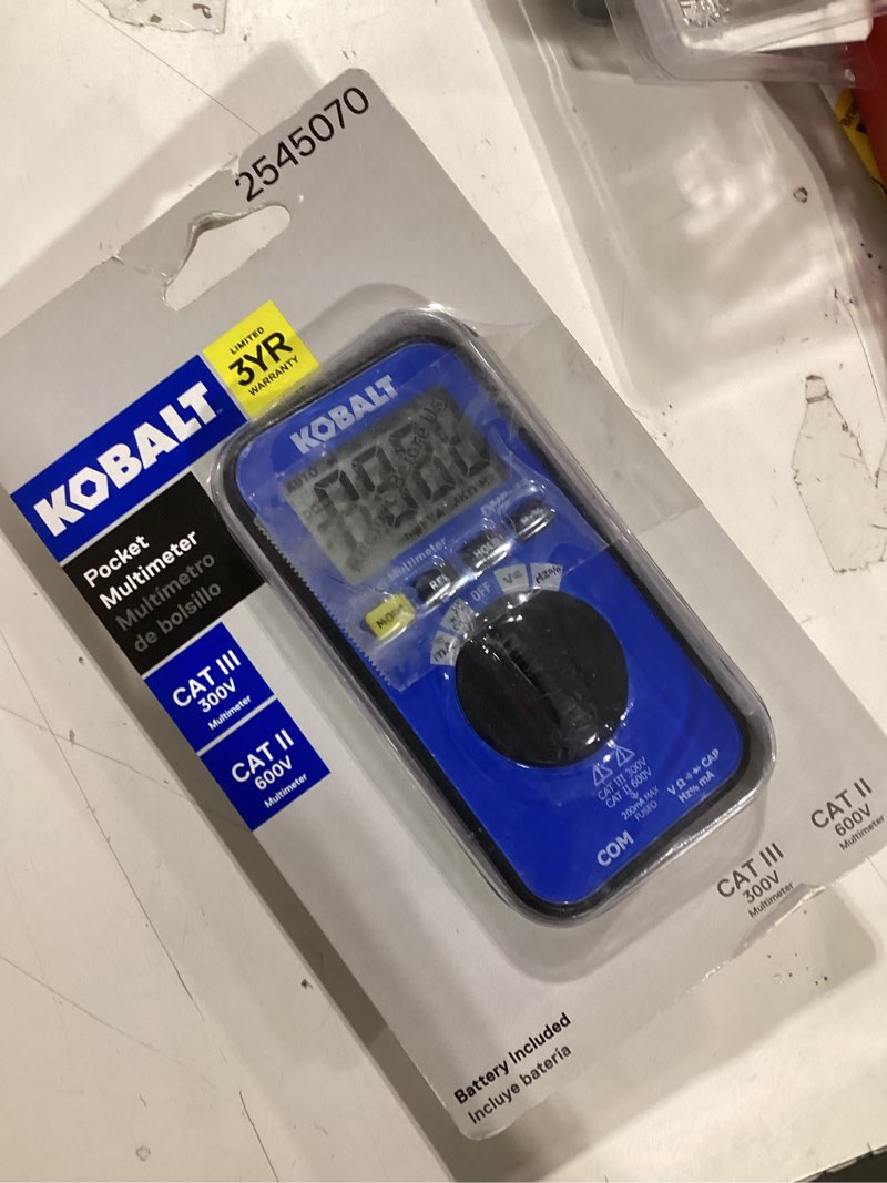  kobalt digital display multimeter 0.2 amp 600v -volt