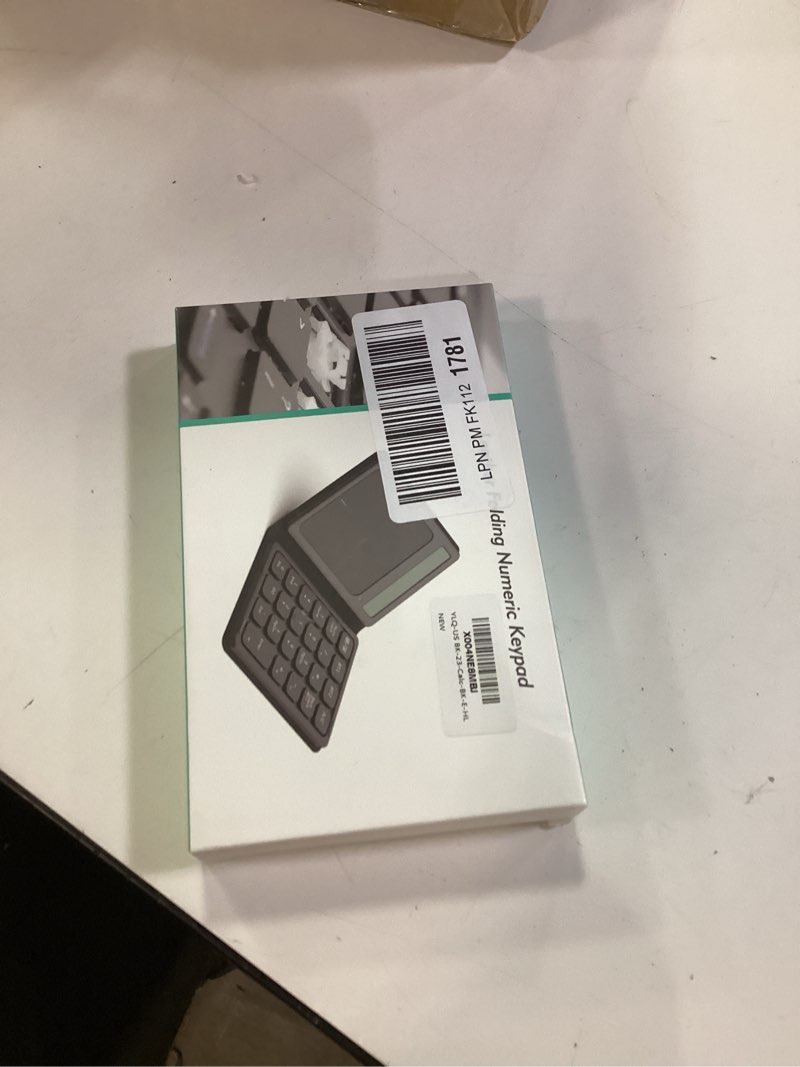 Condition photo showing New/Like New for Bluetooth Number Pad Touchpad with Calculator - Rechargeable Folding Portable Wireless Numeric Keypad 23-Keys, Large Trackpad Bluetooth Travel Numpad Data Entry & Calculation & Trackpad Mouse 3 in 1