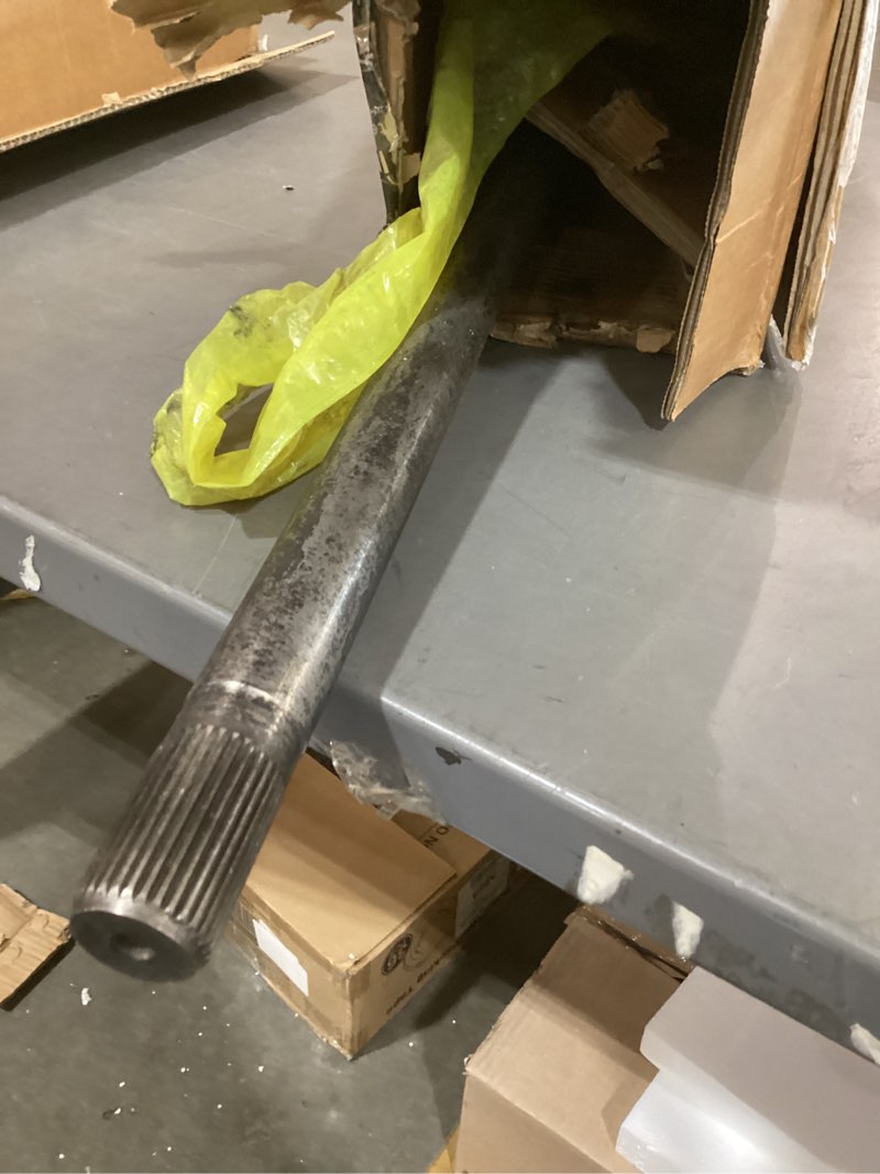 Condition photo showing As Is for rear left axle shaft assembly compatible with jeep jk series wrangler 2007-2017 rubicon or unlimited rubicon, wrangler jk 2018 rubicon or unlimited rubicon, 3.6l 3.8l #68003557aa
