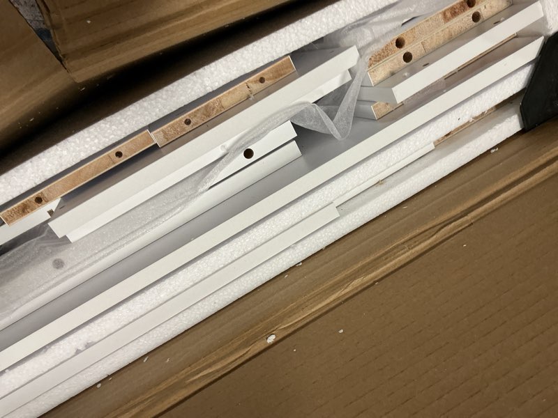 Condition photo showing Good Condition for Haewon Makeup Vanity Desk with Mirror, Lights and Charging Station, White Vanity with 3 Lighting Modes, Dressing Table Set with 4 Drawers and Storage Chair for Bedroom Small