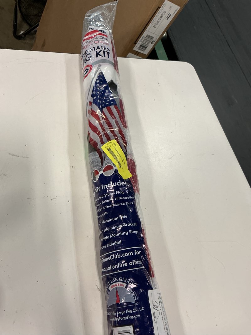 Condition photo showing Good Condition for valley forge 3x5ft. nylon us flag kit with 6ft. 1.25in. aluminum pole and aluminum bracket