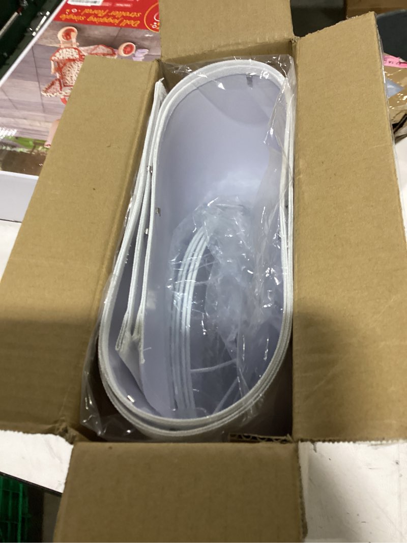 Condition photo showing New/Like New for white linen tall drum lamp shades set of 2, 10"top x10" bottom x 13"high, lampshade replacement for table lamp floor lamp, natural linen lampshades, spider, harp holders included, easy assembly