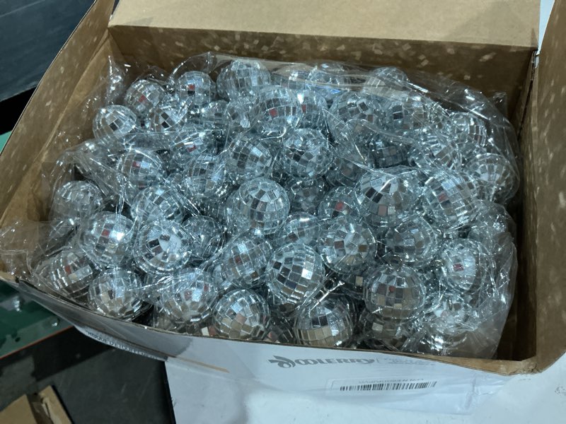 Condition photo showing Good Condition for hoolerry 200 pcs mirror mini disco balls ornament 1.2 inch,silver