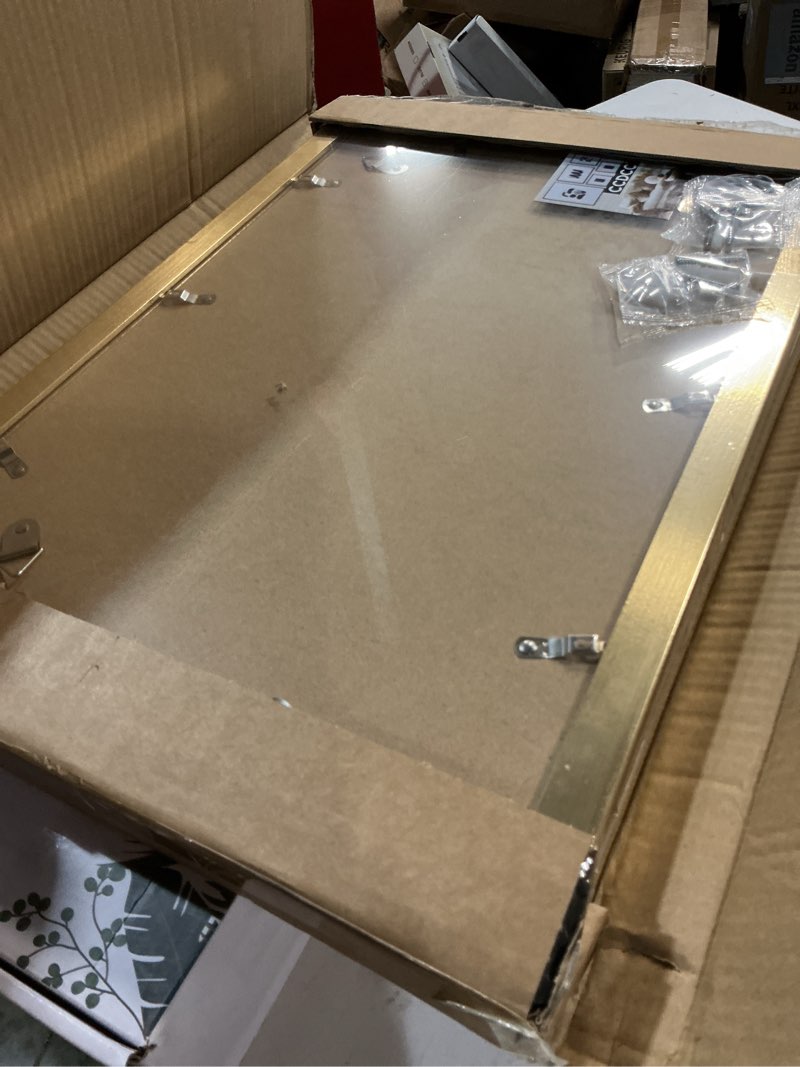 Condition photo showing Good Condition for 12x18 picture frame set of 2, 12 x 18 wood poster frames with mat for 11x17, wooden photo frames with tempered glass cover for wall display,gold gold 12x18-2pack