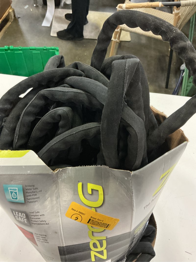 Condition photo showing As Is for zero-g teknor apex 5/8-in x 100-ft premium-duty kink free woven gray hose