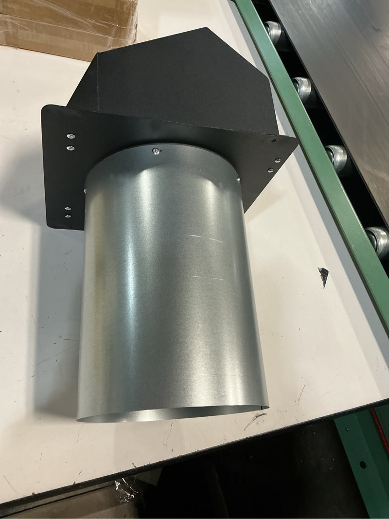 Condition photo showing Good Condition for 6 inch hooded wall vent with screen and damper,6"exhaust vent dryer vent cover outside,6" vent cover exterior wall vent cap for kitchen range hood vent dryer air vent bathroom exhaust,galvanized steel 6 inch black