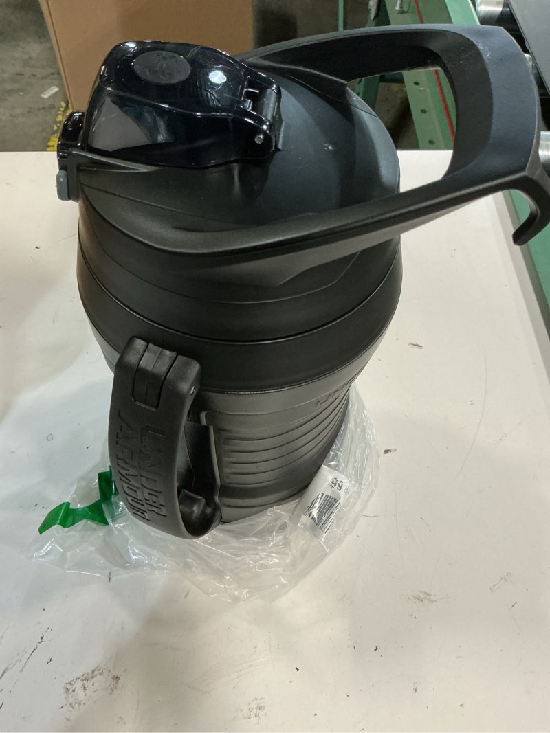 Condition photo showing Good Condition for under armour insulated water bottle with handle & fence hook, half gallon sports water jug, leak-resistant & bpa-free for baseball, football & gym - black/black, 64oz black/black 64 ounces