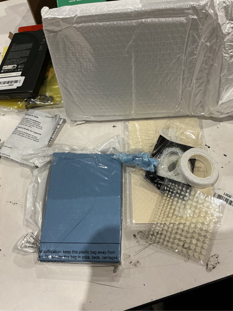 Condition photo showing As Is for humyoun wedding guest book letters to the bride scrapbook wedding memory book bridal diy blank paper scrapbook photo album guest sign with pearl stickers(8.5 x 7 inch,bow,blue) 8.5 x 7 inch bow blue