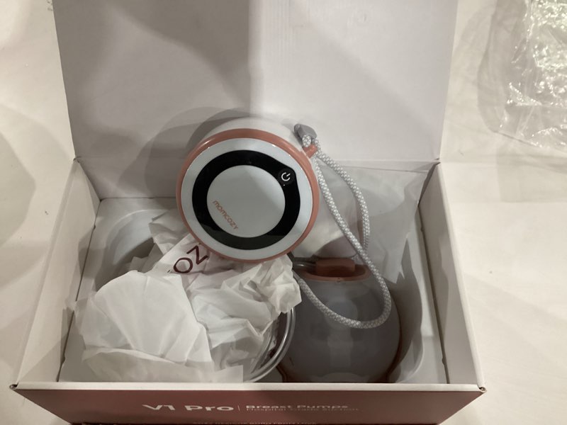 Condition photo showing Good Condition for momcozy breast pump v1 pro hospital-grade, hands-free & portable wearable pump, upgraded electric pump with 3 fine-tuned rhythms|15 levels, come with leak-proof doublefit flange, cozy red. v1 pro cozy red