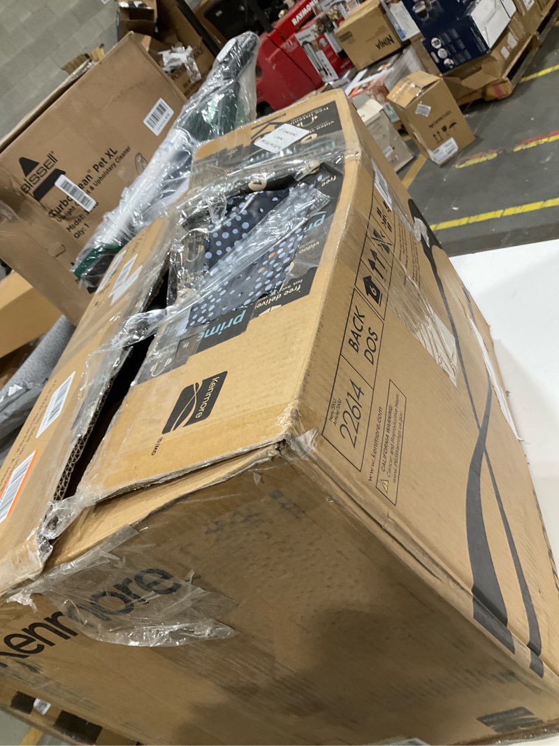 Condition photo showing As Is for Kenmore Friendly Lightweight Bagless Compact Canister Vacuum with Pet Powermate, HEPA, Extended Telescoping Wand, Retractable Cord and 2 Cleaning Tools, Eggplant Bagless Canister Vacuum