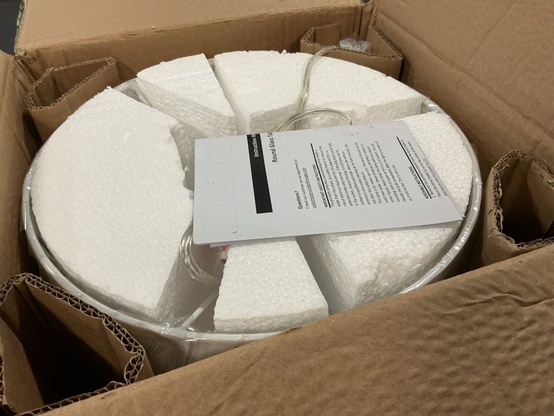 Condition photo showing As Is for Elegant Designs LT1127-AQU 15.25" Contemporary Modern Ceramic Egg Standard Bedside Living Room Entryway Table Lamp with White Fabric Shade, Aqua