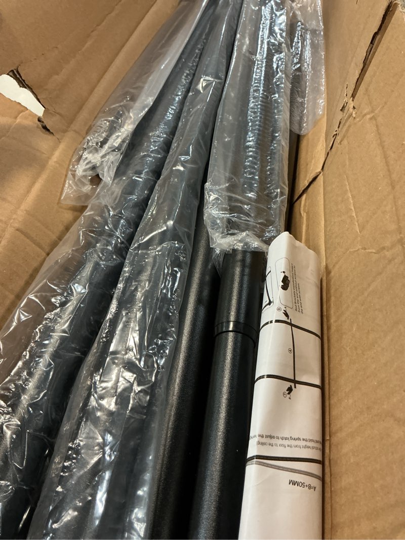 Condition photo showing Good Condition for floor to ceiling clothes rack, heavy-duty telescopic garment rack, 43–122in height & 30–47in width, 220lbs total load capacity, 2-pole, black black 2-pole