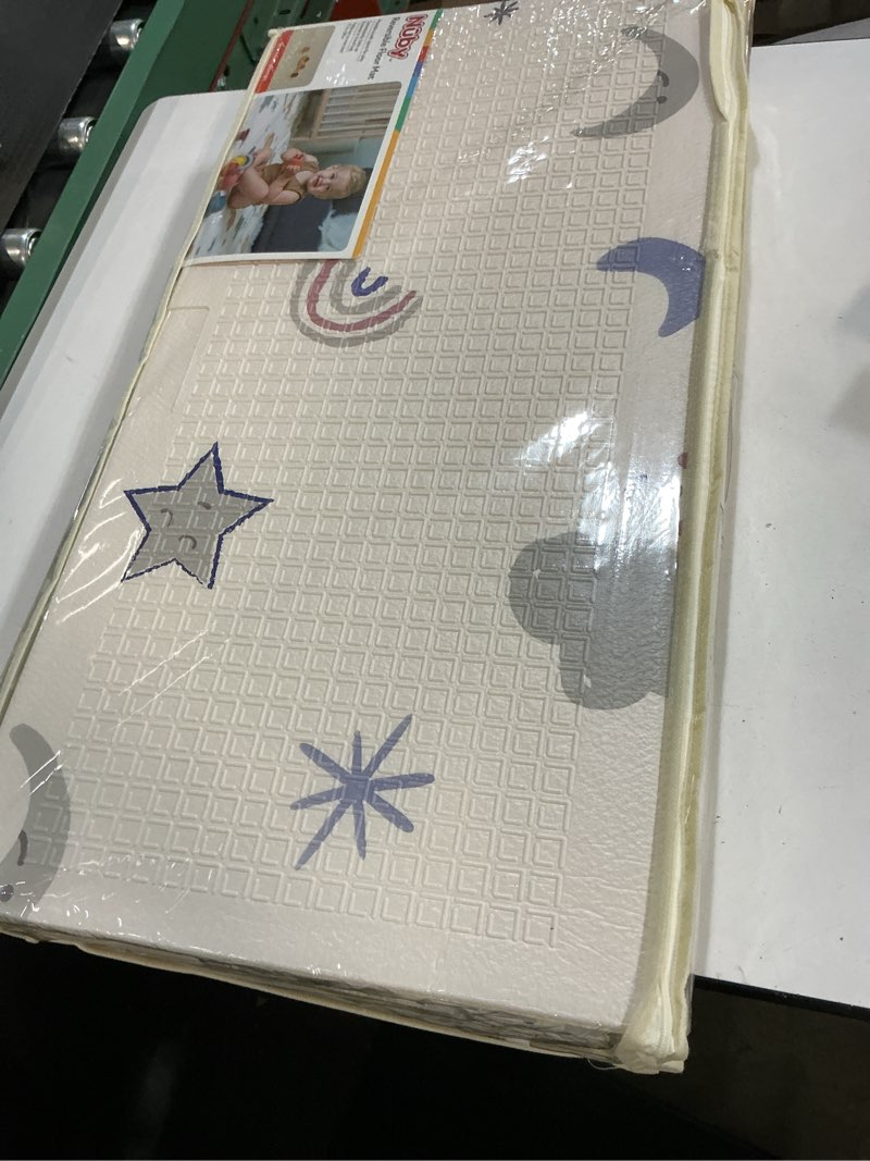 Condition photo showing New/Like New for Nuby Reversible Baby Floor Mat, 77" x 58" - Foldable and Lightweight Baby Play Mat for Floor - Easy Storage and Travel - Stars and Sky Stars and Sky Play Mat