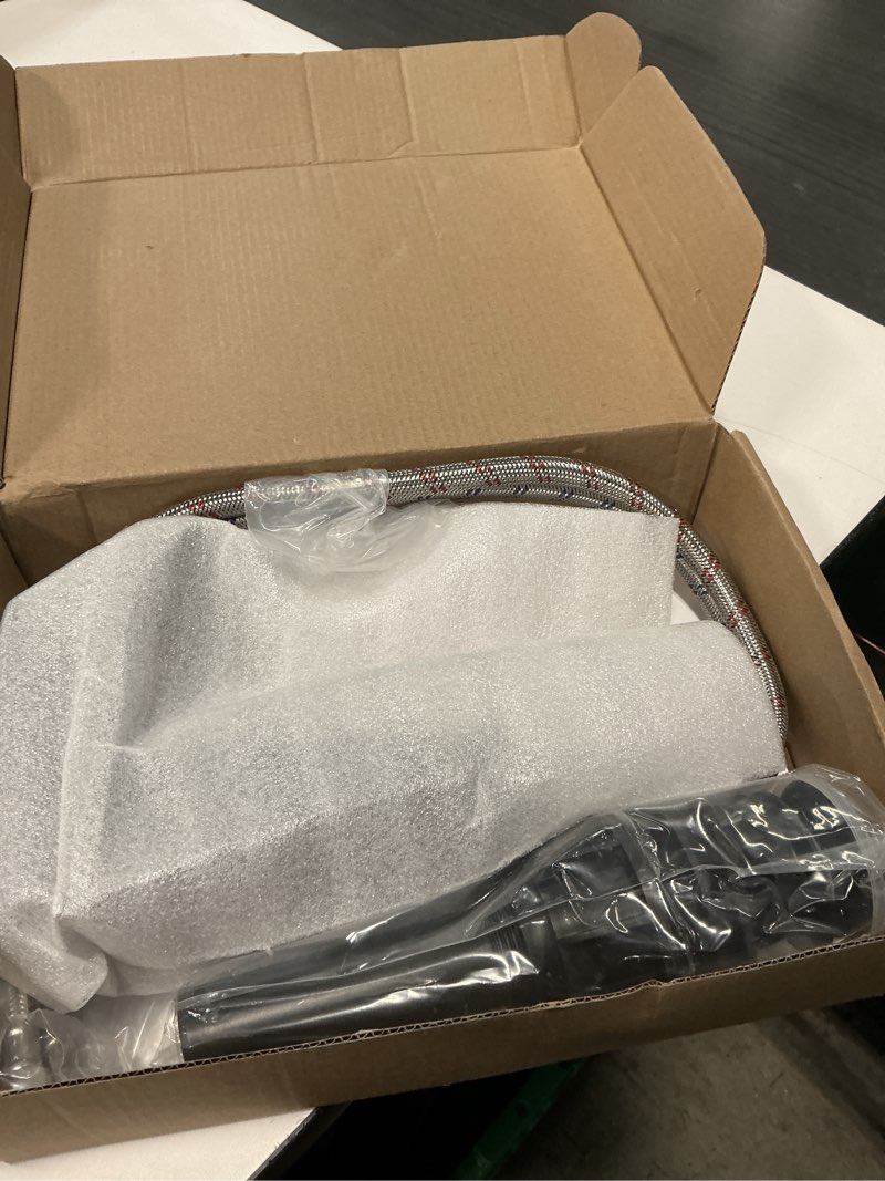 Condition photo showing New/Like New for bathroom faucet matte black modern waterfall bathroom sink faucet with single handle suitable for 1 or 3 holes,supply deck plate and hose matte black short