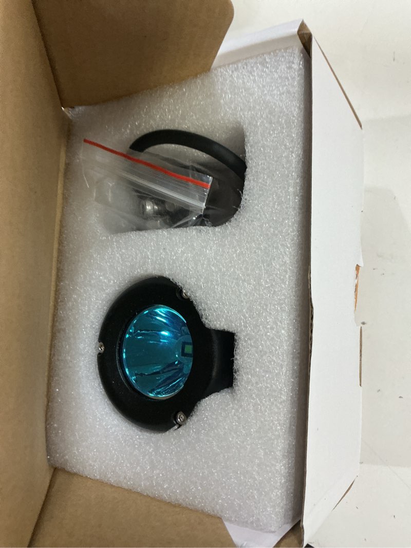 Condition photo showing Good Condition for lightronic offroad 1.7" round motorcycle led fog light pods, 6000k cool-white long range flood beam, rugged die-cast aluminum housing, corrosion resistant waterproof, 12v/24v dc, 2-pack 1.7" round flood beam