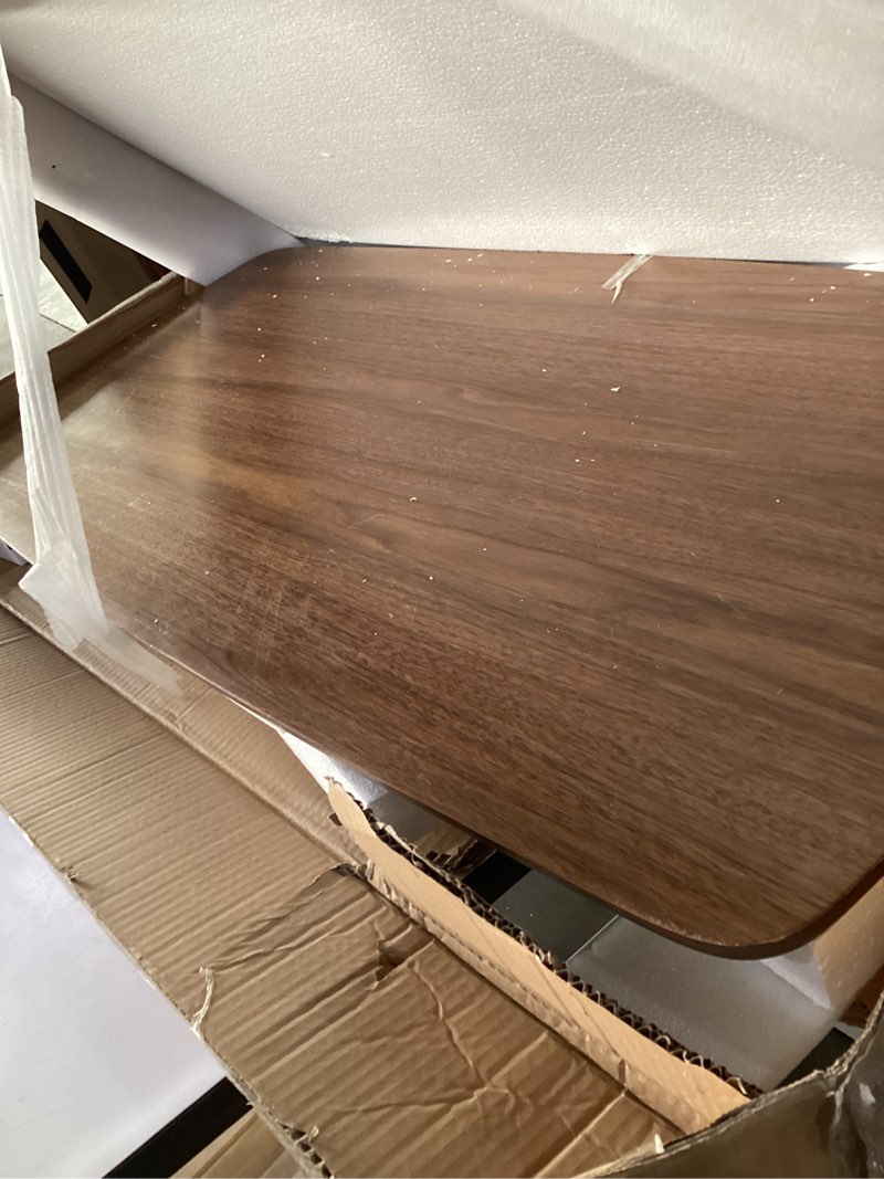 Condition photo showing New/Like New for AZUMAYA Folding Legs Table W41.3 x D20.5 x H14.0 Inches Natural Walnut and Rubber Wood Material Home and Living Coffee Table Walnut Wood Color TAC-229WAL