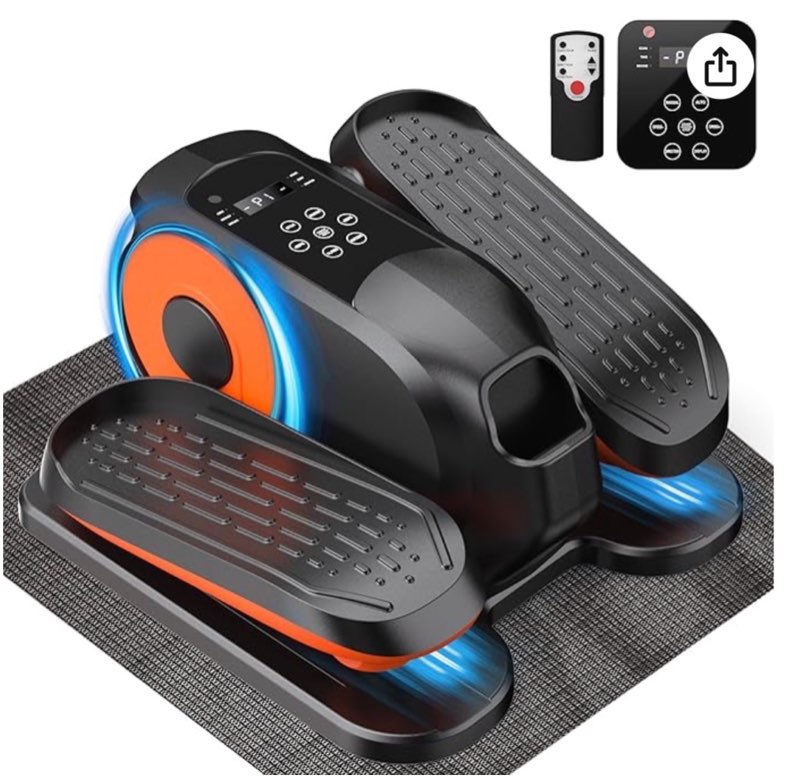 mini under desk elliptical low impact electric leg exerciser as seen on tv while sitting for seniors with non-slip mat quiet & portable for home and office