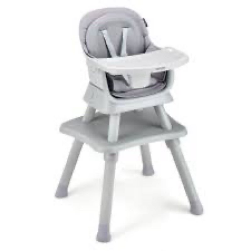 6 in 1 Convertible Baby High Chair with Wheels and Footrest,Foldable Portable Adjustable Backrest an