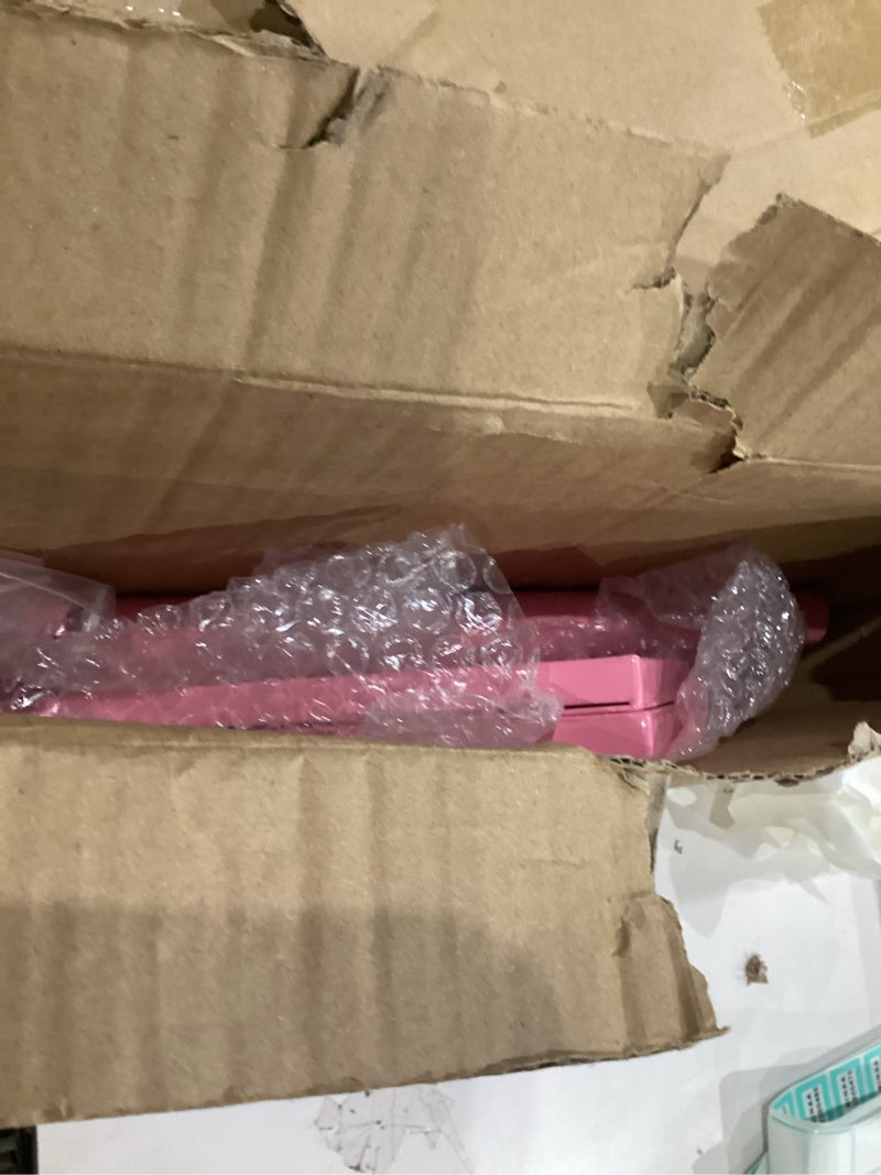 Condition photo showing Good Condition for 14 x 25.6 Inch Pink Heart Side Table Double Heart Design Romantic Iron Small End Table for Valentine's Day Coffee Drink Wedding Home Living Room Bedroom Corner Decor