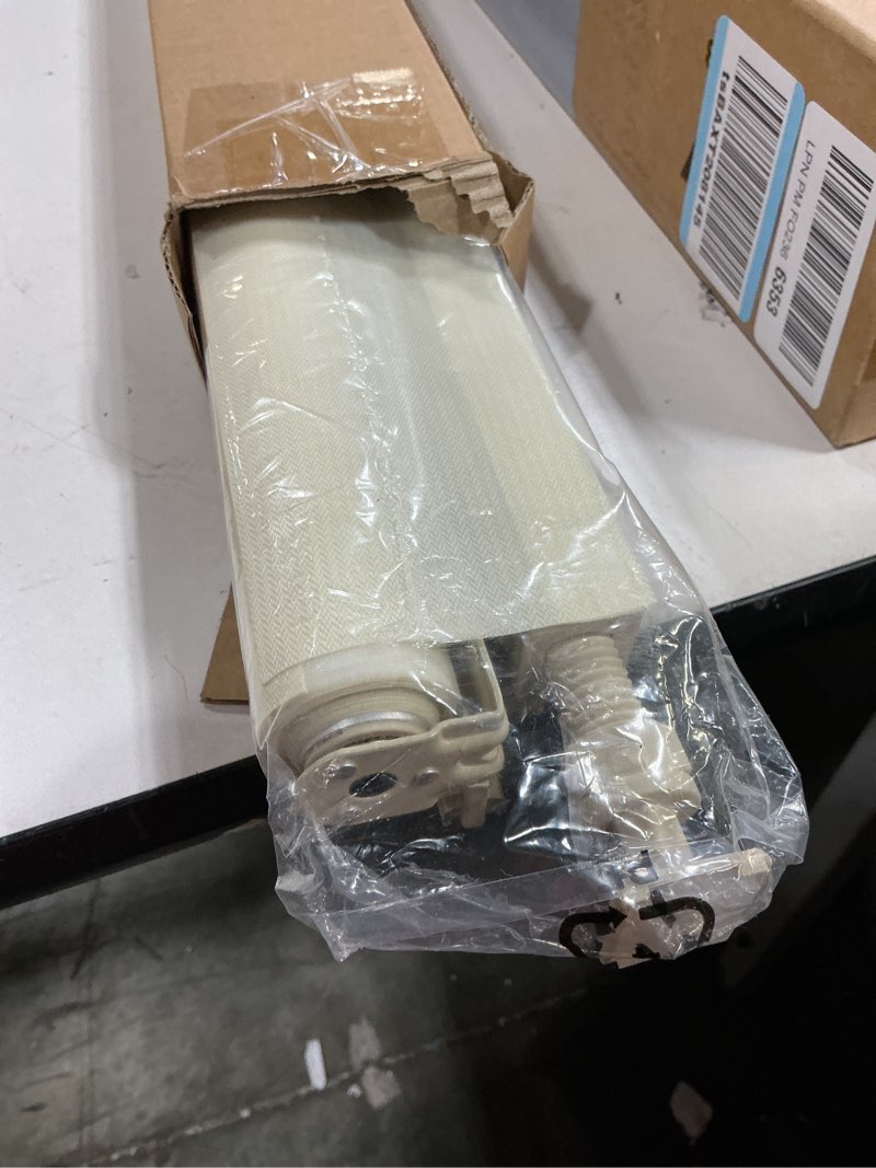 Condition photo showing New/Like New for lazblinds no-drill cordless zebra blinds - dual layer light filtering & room darkening, free-stop lift, easy install, day & night privacy with valance for window 35.5" w x 72" h, cream 35.5"w x 72"h cream