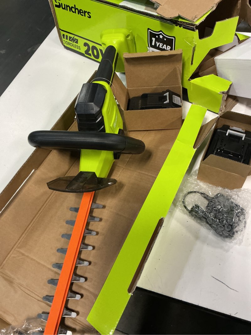 Condition photo showing Good Condition for 20v max hedge trimmer cordless, 22 inch tree trimmer with 2 batteries and charger, handheld electric trimmers, grass shrub pruning cutter, lightweight & compact hedge shear for garden, lawn