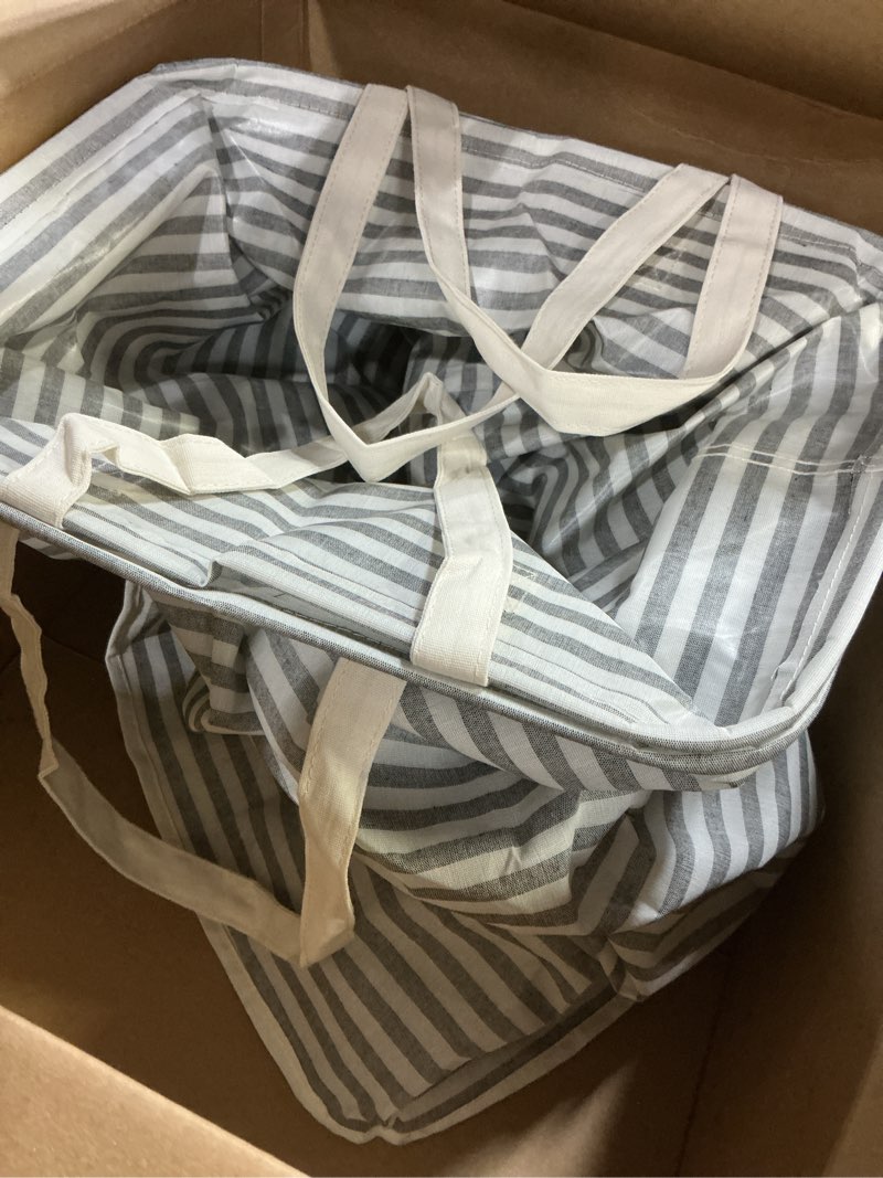 Condition photo showing Good Condition for Lifewit 2 Pack Laundry Basket 80L Each, Collapsible Clothes Hamper with Reinforced Handles, Freestanding Waterproof Design for Bedroom and Laundry Room, Grey 160L Total Grey ?2 x 80L