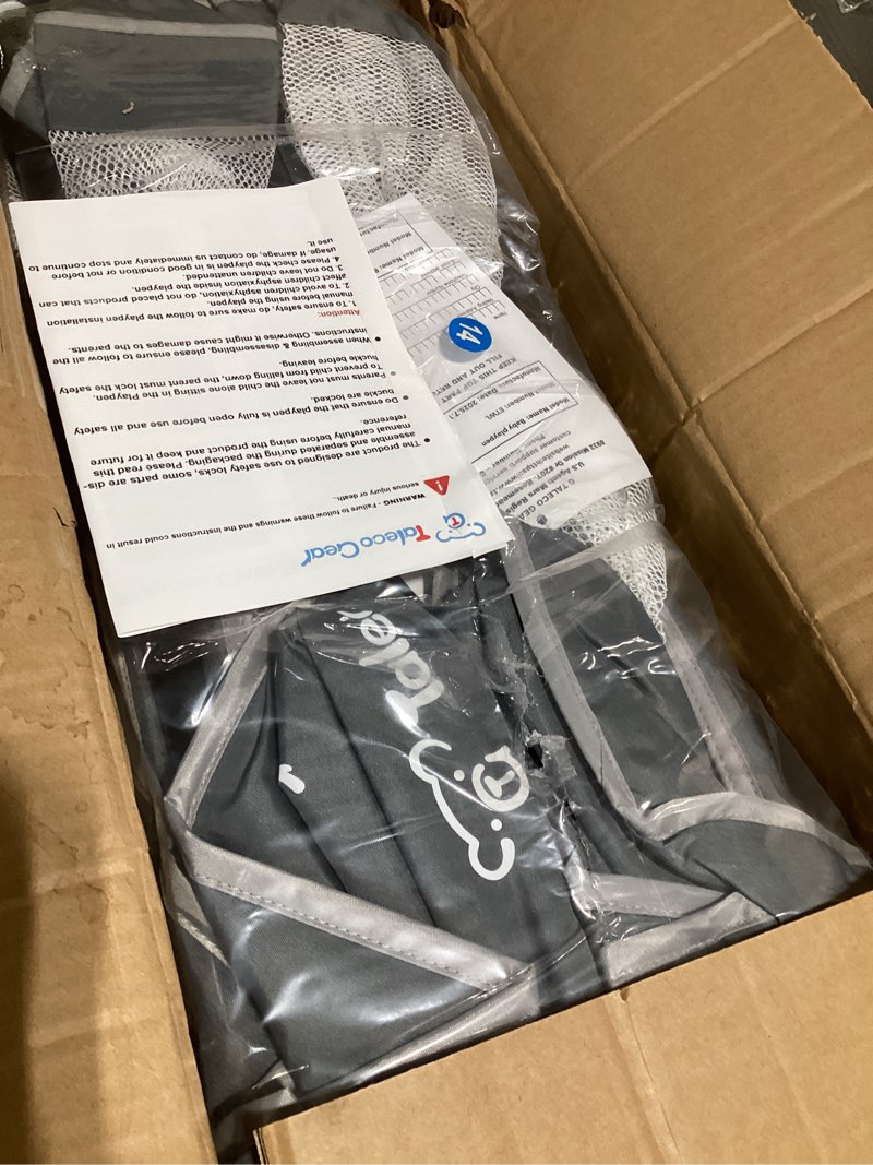 Condition photo showing Good Condition for TOREVSIOR Foldable Baby Playpen with Mat, 50"×50" Collapsible Play Pen for Babies and Toddlers, Indoor & Outdoor Kids Safety Play Pen, Portable Play Yard, Foldable Baby Playpen with 50 Ocean Balls Grey 50"×50"