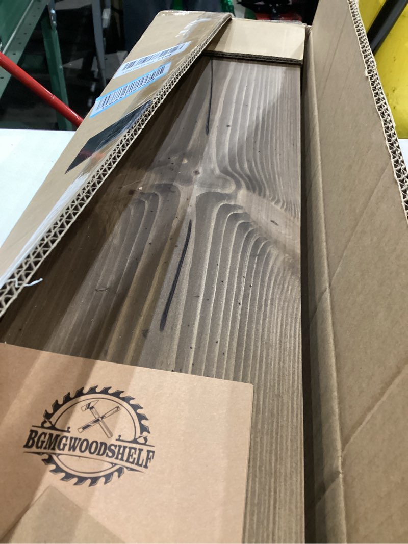 Condition photo showing Good Condition for BGMG 30 inch Distressed Walnut Floating Shelves for Wall,High End Solid Real Wood 30 in Floating Shelf,Rustic Wooden Wall Mount Shelves Set of 2,Heavy Duty Bracket,30x6.7x1.25 inch Distressed Walnut 30 inch