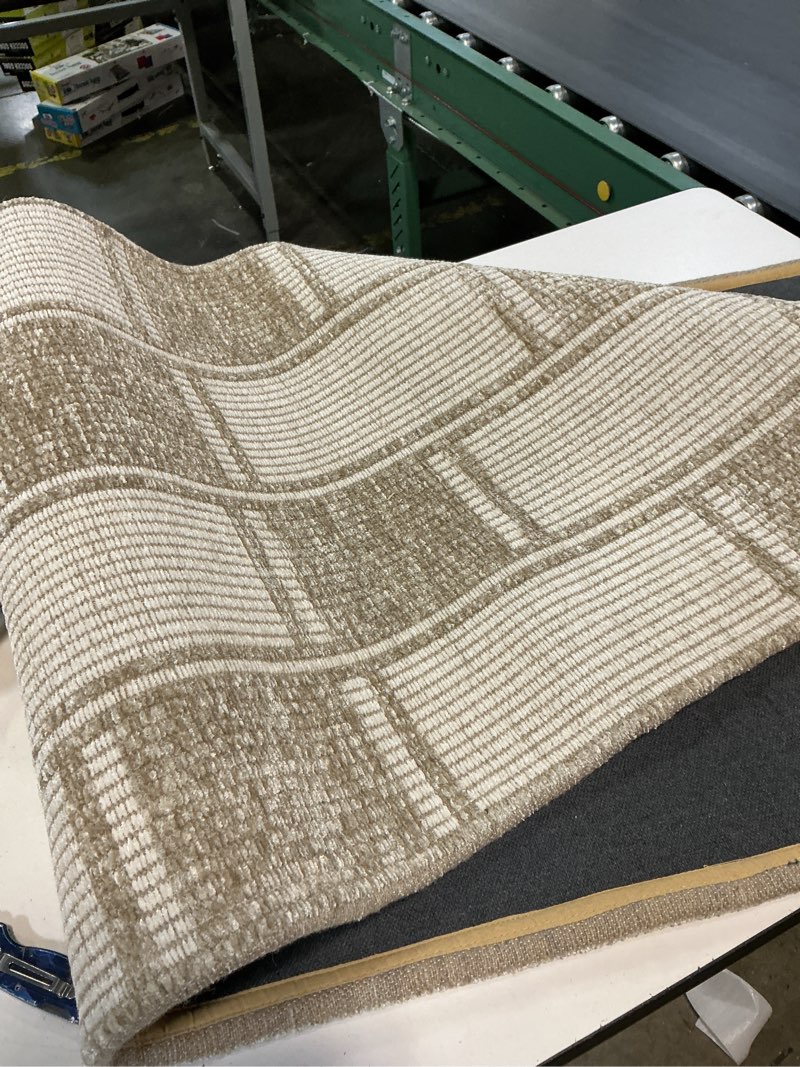 Condition photo showing Good Condition for allen + roth sahara checkmate 2 x 7 (ft) prairie taupe indoor runner rug