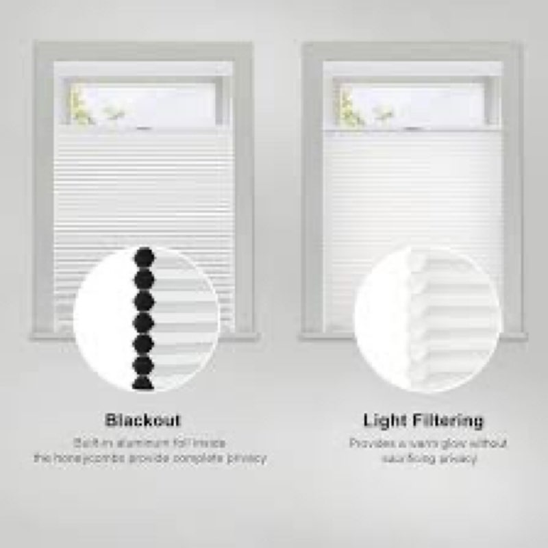 Tonature No Drill Cellular Shades for Indoor Windows, Thermal Insulating & Noise Reducing Honeycomb 