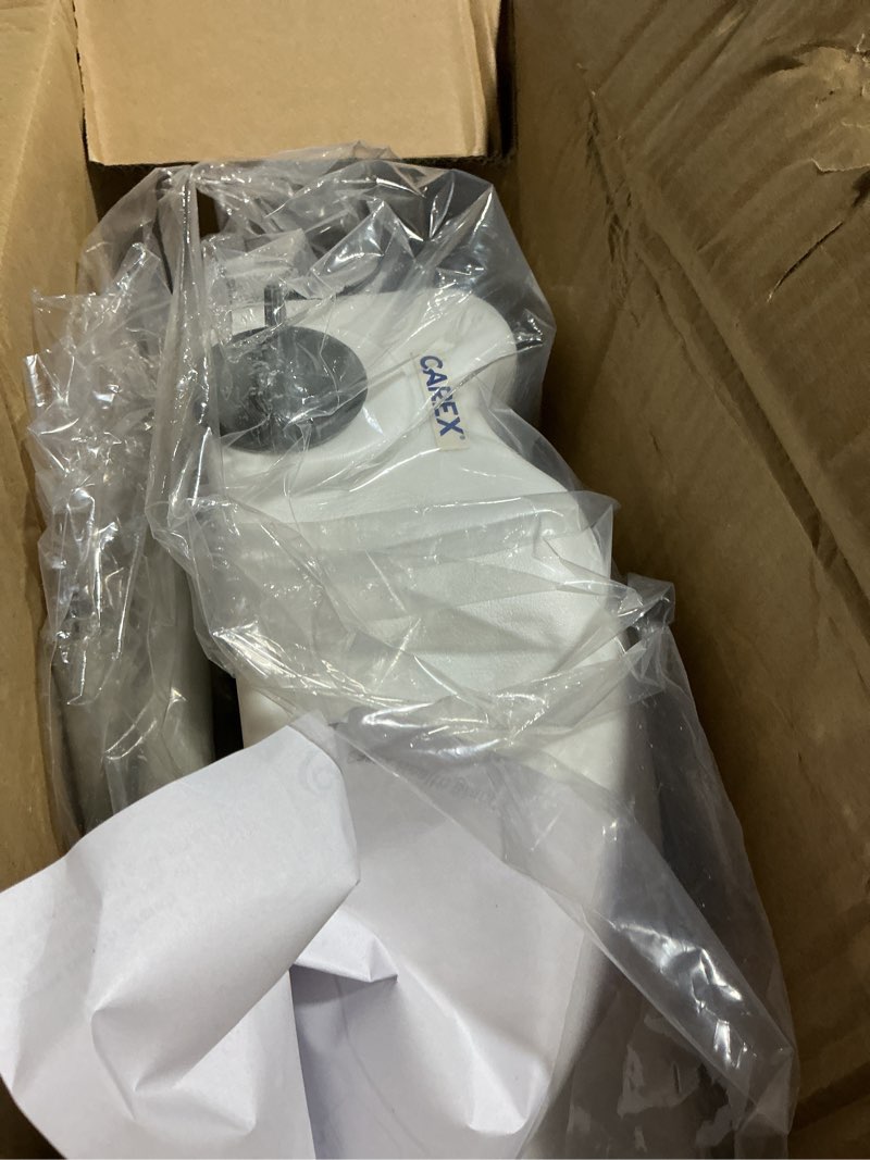Condition photo showing Good Condition for Carex E-Z Lock Raised Toilet Seat with Handles - 4.5 Inch Toilet Seat Riser with Arms, Toilet Riser Fits Most Toilets, Elongated or Round, Toilet Seat Lifter, White