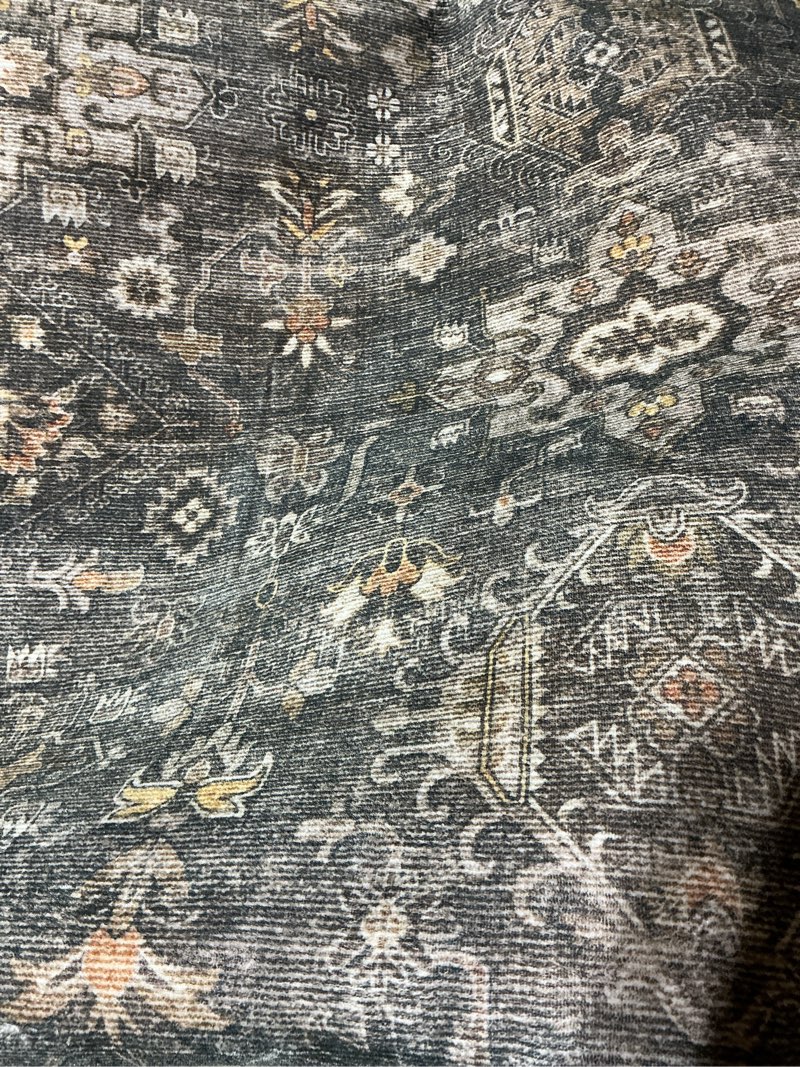 Condition photo showing As Is for teagan denim pebble rug estimated 7’