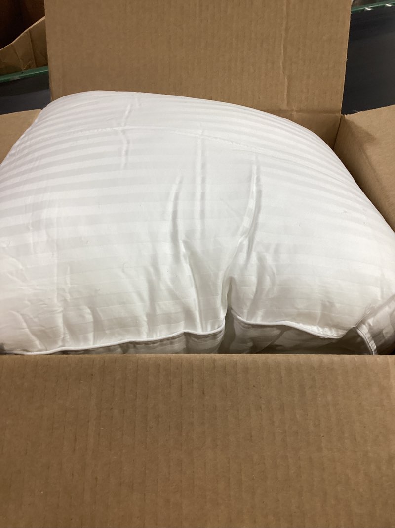 Condition photo showing As Is for hotel collection bed pillows king size set of 2 | down alternative pillow for back, stomach or side sleepers king white