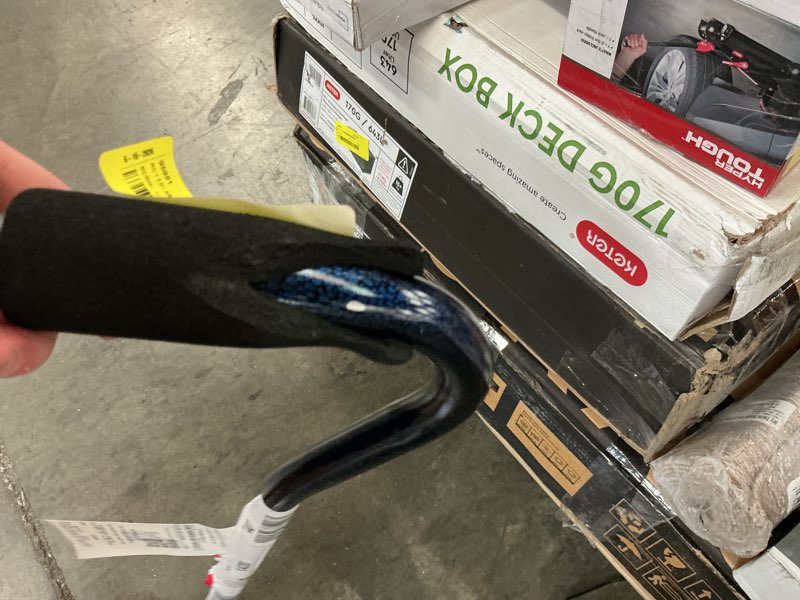 Condition photo showing As Is for equate mobility offset handle cane, ice blue