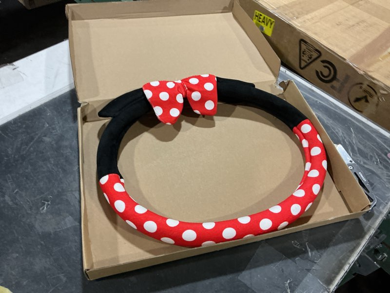 Condition photo showing Good Condition for red polka dot steering wheel cover for women men girls car accessories decor anti-slip neoprene auto steering wheel covers protector universal 15 inch 2
