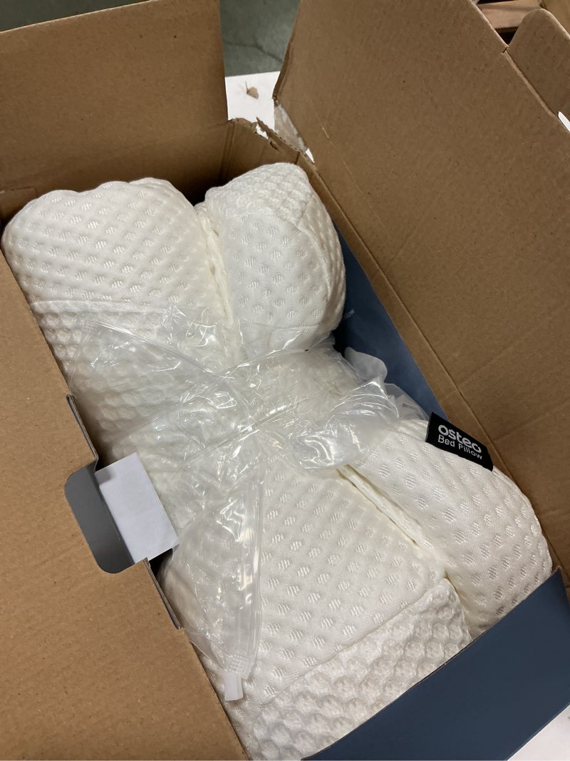 Condition photo showing Good Condition for Osteo Cervical Pillow for Neck Pain Relief, Hollow Design Odorless Memory Foam Pillows with Cooling Case, Adjustable Orthopedic Bed Pillow for Sleeping, Support for Side Back Sleepers Queen(25.5*16.5*5.2/4.1 inches) White
