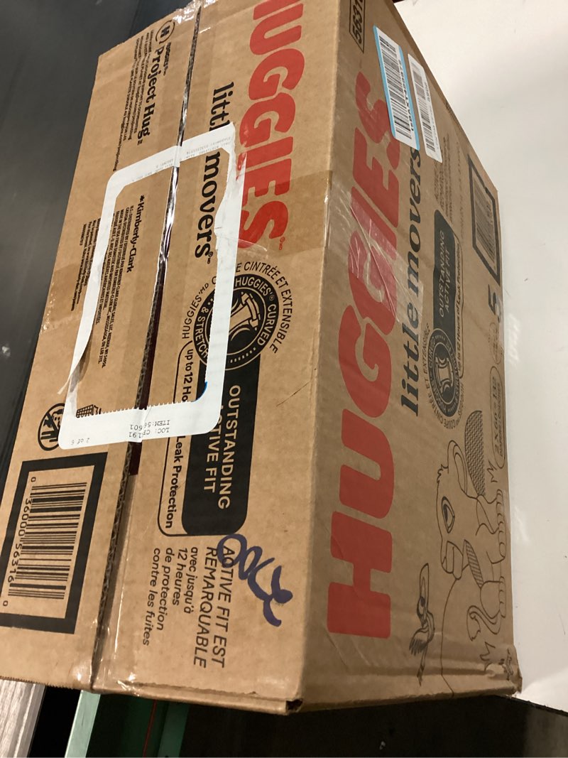 Condition photo showing New/Like New for Huggies Size 5 Diapers, Little Movers Baby Diapers, Size 5 (27+ lbs), 132 Count (2 Packs of 66), Packaging May Vary Size 5 132