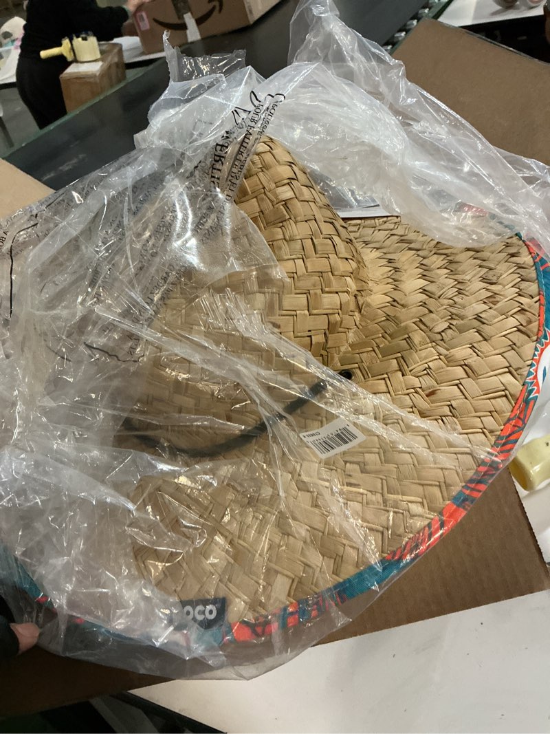 Condition photo showing Good Condition for NFL Team Logo Americana Floral Lifeguard Beach Straw Sun Hat Miami Dolphins One Size Team Logo