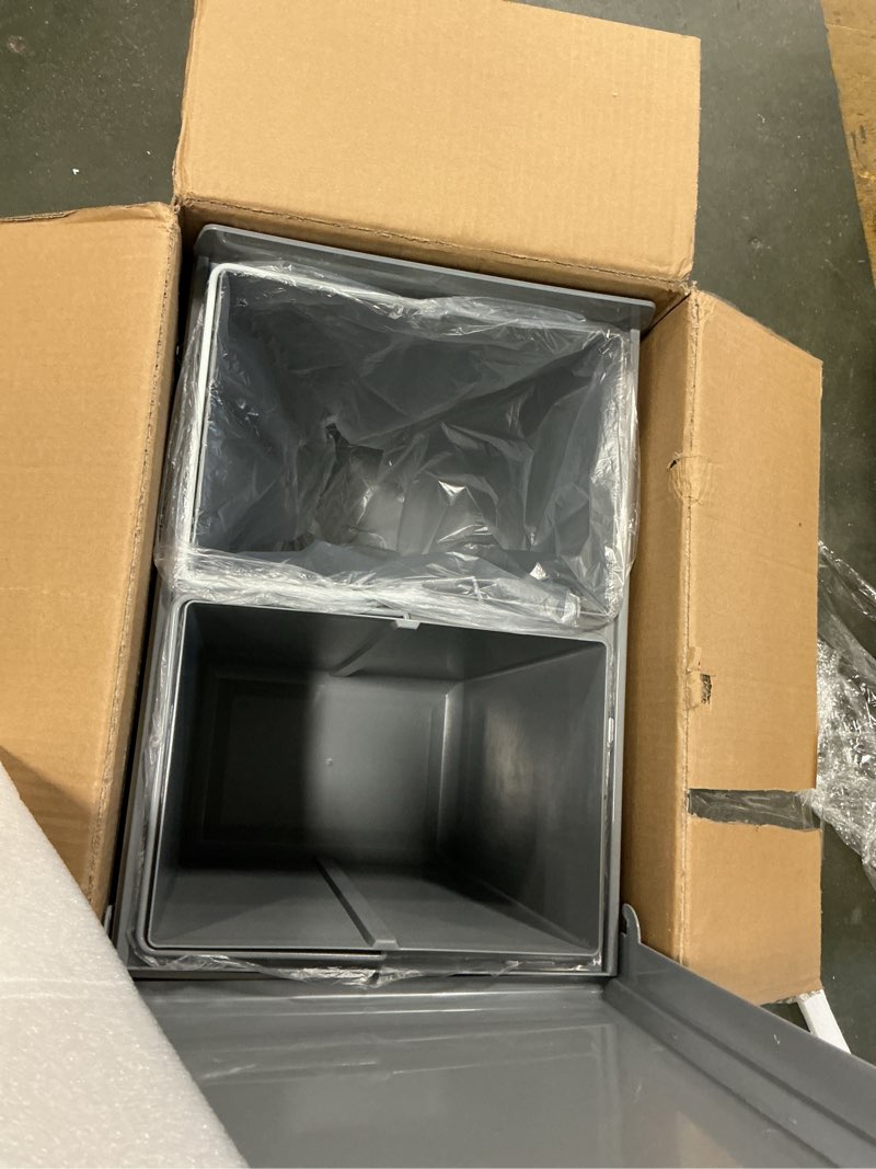 Condition photo showing Good Condition for MYOYAY 40L Pull Out Dual Trash Can 2 x 21 Quart (42 Qt) Under Cabinet Double Recycling Trash Can with Lid Kitchen Waste Bin Container Sliding Out Under Counter Garbage Can, 40 Liters