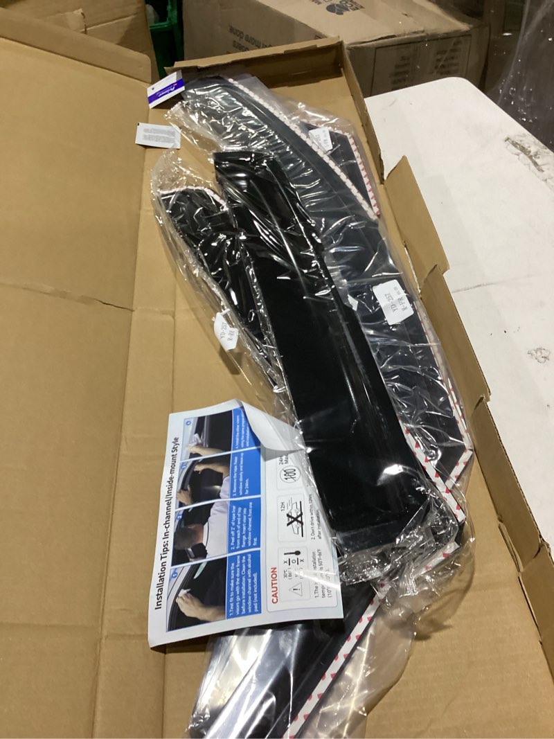 Condition photo showing Good Condition for in-channel rain guards for chevy trax 2014-2022 & 2013-2022 buick encore, window visor shields vent deflector shade wind dark smoke 2015 2016 2017 2018 2019 2020 2021, tape-on inside-mount, 4pcs in-c for 2014-2022 chevy trax & buick encore