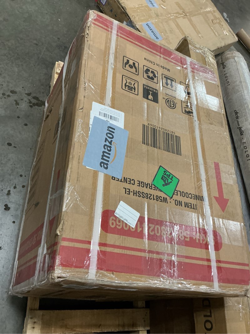 Condition photo showing New/Like New for COWSAR 4.5 Cu.Ft Wine Fridge 37 Bottle, ETL Approved Freestanding Wine Cooler 145 Can Beverage Refrigerator with Stainless Steel Reversible Glass Door, Drink Fridge for Home Bar, Kitchen, Game Room Silver 4.5 cu.ft