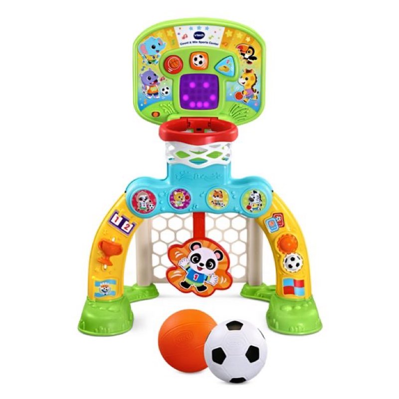 vtech count & win sports center with basketball and soccer ball